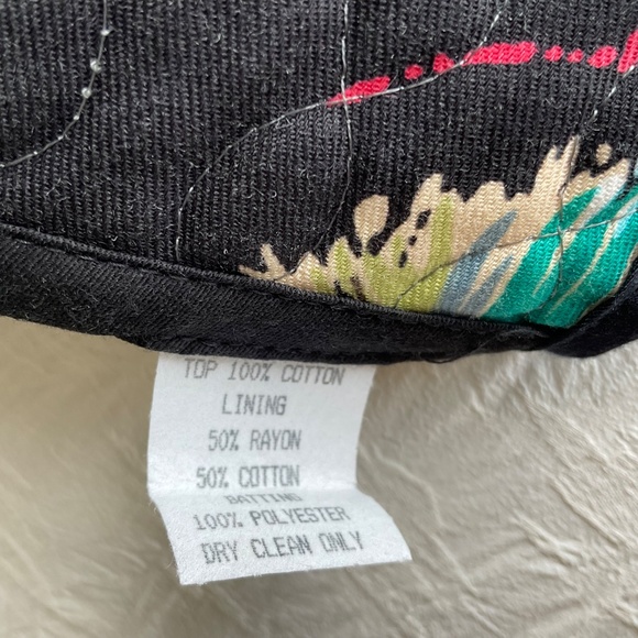 Jeanne Marc Vest Vintage ‘80s Quilted Cotton Open Waistcoat Boho Graphic Size M - Picture 13 of 14